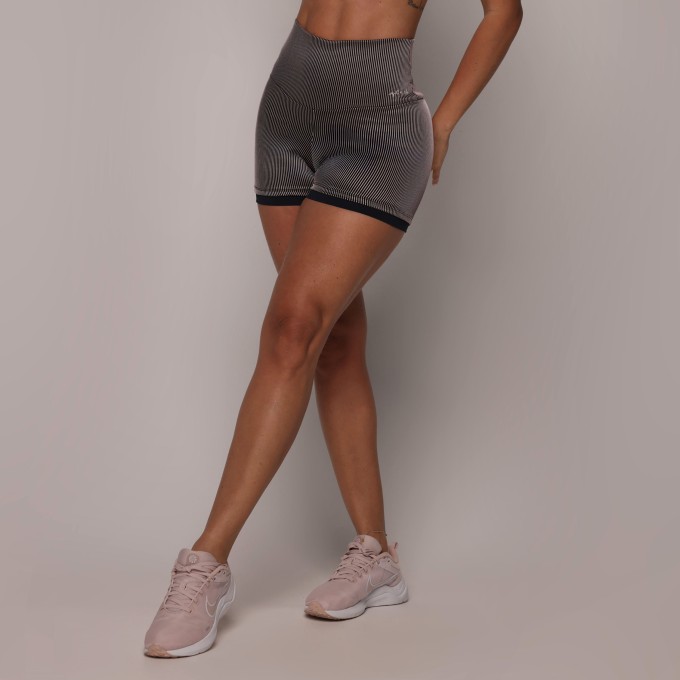 SHORT GYM EMPINA BUMBUM JACQUARD LINES ROSÊ
