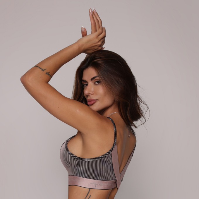 TOP MILANO JACQUARD LINES ROSÊ