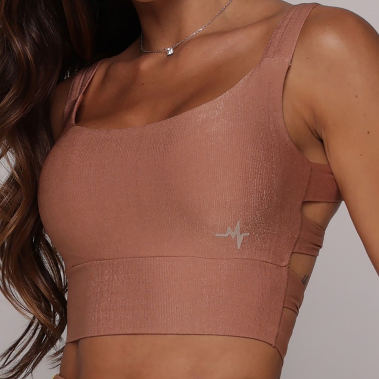 TOP CRETA GLOSSY CANELA