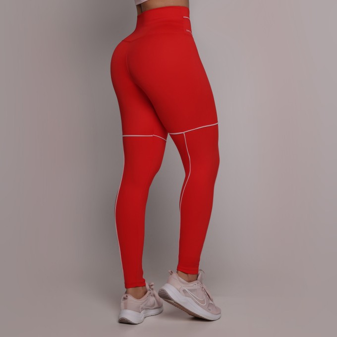 LEGGING VIBE EMPINA BUMBUM VERMELHO CARMIM