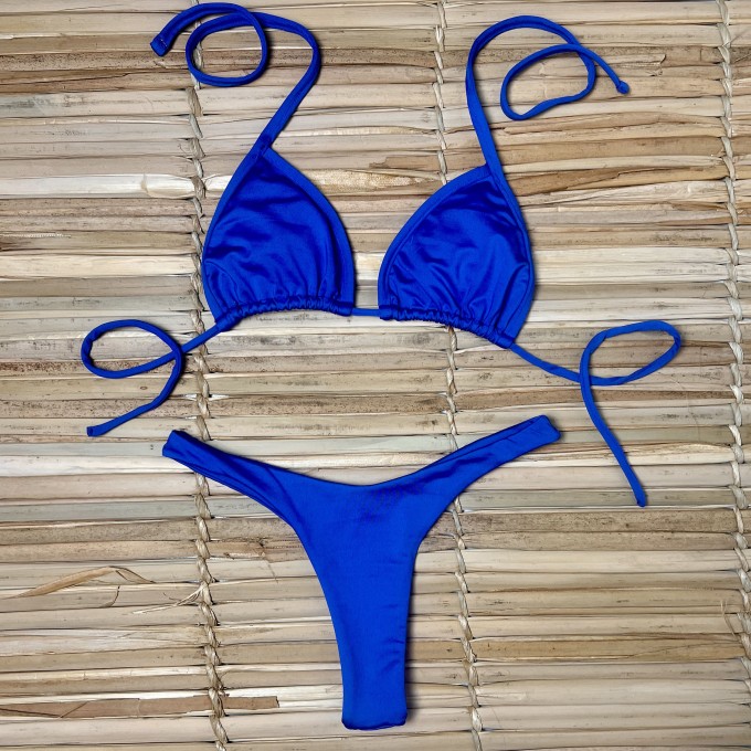 BIQUÍNI CORTININHA CALCINHA ASA DELTA AZUL BIC