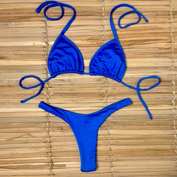 BIQUÍNI CORTININHA CALCINHA ASA DELTA AZUL BIC