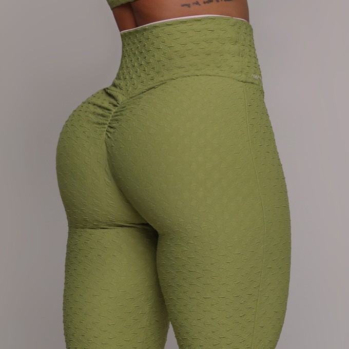 LEGGING CONFORT BICOLOR EMPINA BUMBUM JACQUARD DIAMOND OLIVA