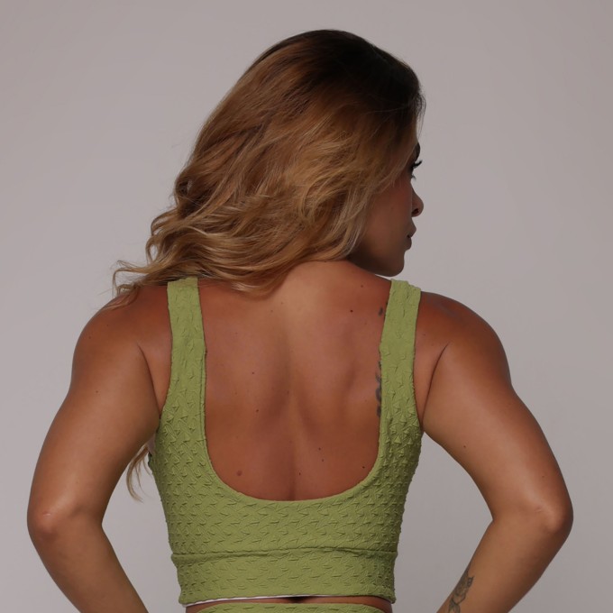 TOP FAIXA JACQUARD DIAMOND OLIVA