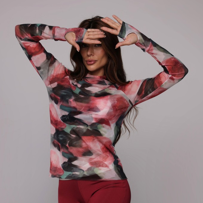 BLUSA MANGA LONGA DEDINHO DE TULE DÁLIA EXCLUSIVA