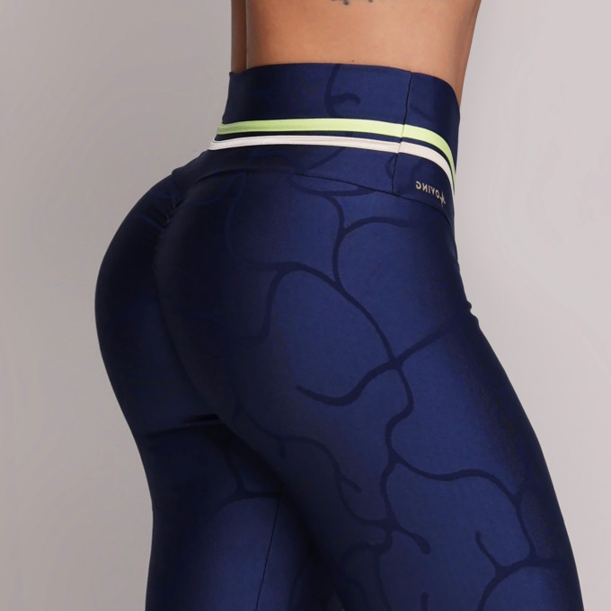 LEGGING EMPINA BUMBUM JACQUARD ROOT MARINHO