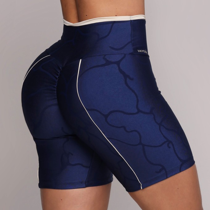 SHORT CAPADÓCIA BICOLOR EMPINA BUMBUM JACQUARD ROOT MARINHO