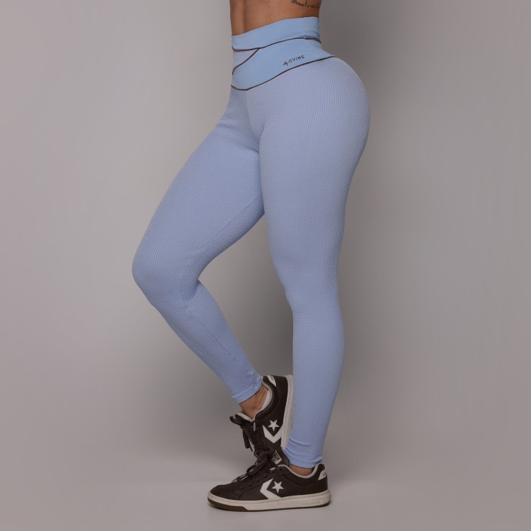 LEGGING CAPRI EMPINA BUMBUM JACQUARD CONFORT AZUL CELESTE