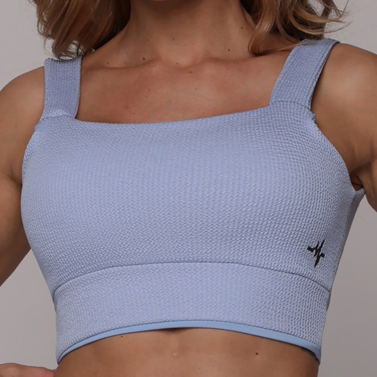 TOP FAIXA JACQUARD CONFORT AZUL CELESTE