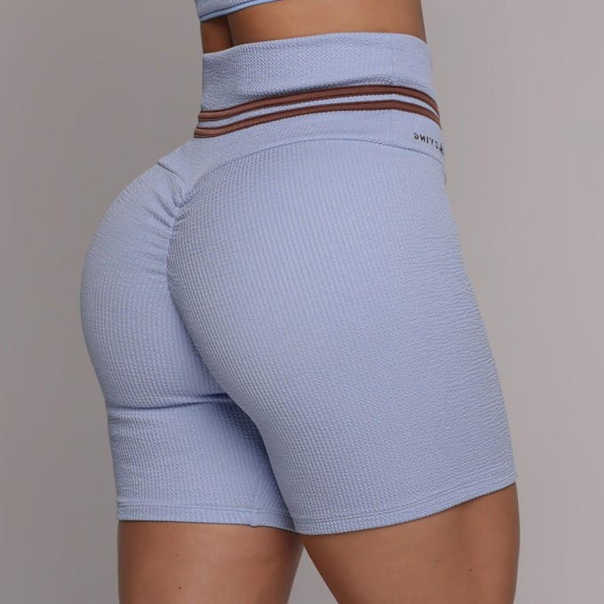 SHORT EMPINA BUMBUM JACQUARD CONFORT AZUL CELESTE