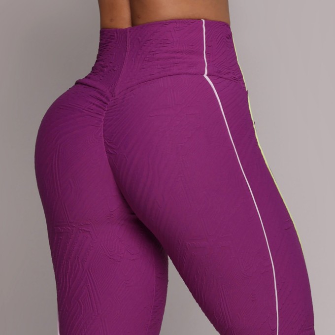 LEGGING HOPE EMPINA BUMBUM JACQUARD GRAFIATO MALVA