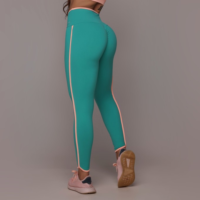 LEGGING LIVE BICOLOR EMPINA BUMBUM TURQUESA
