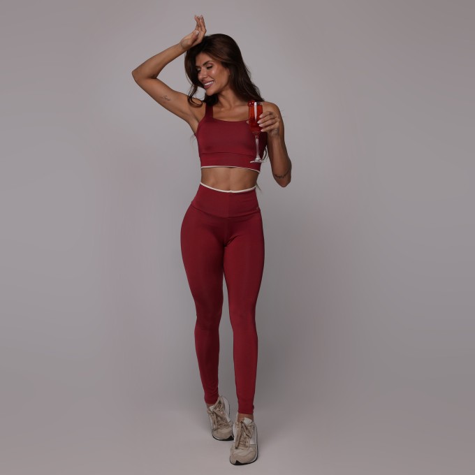 LEGGING SHAPE BICOLOR BLACKOUT GLOSS CEREJA