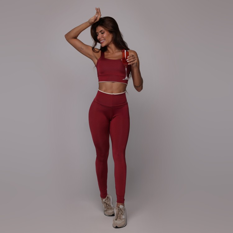 LEGGING SHAPE BICOLOR BLACKOUT GLOSS CEREJA