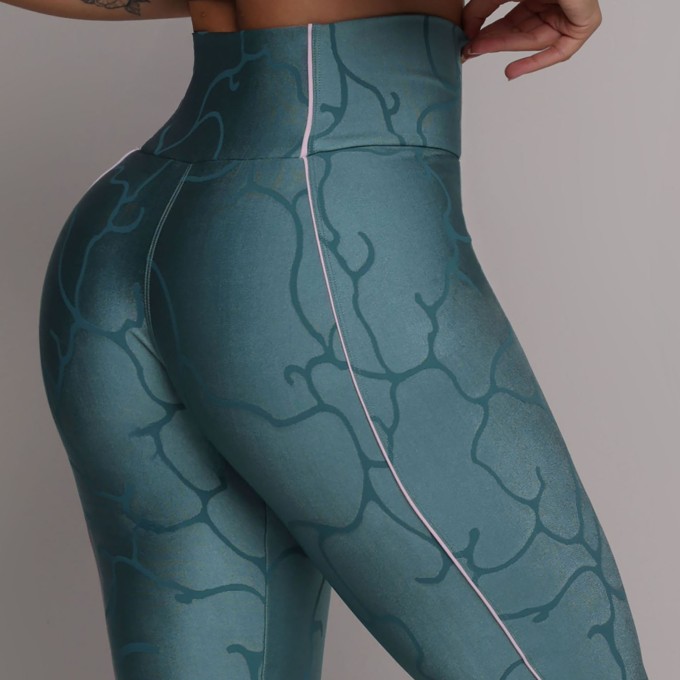 LEGGING SHAPE JACQUARD ROOT VERDE ÁGUA