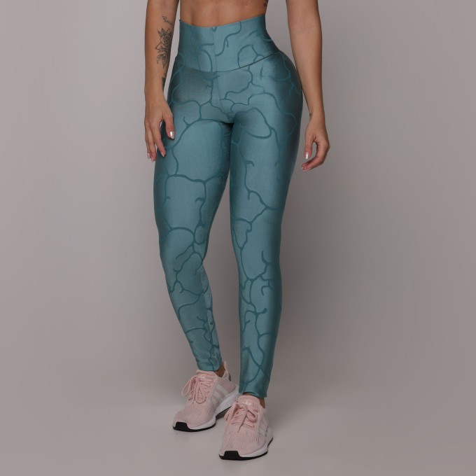 LEGGING SHAPE JACQUARD ROOT VERDE ÁGUA