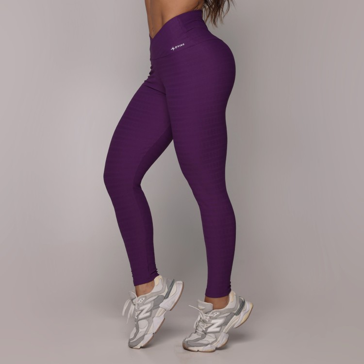 LEGGING SENSE JACQUARD FLOWERS PURPLE