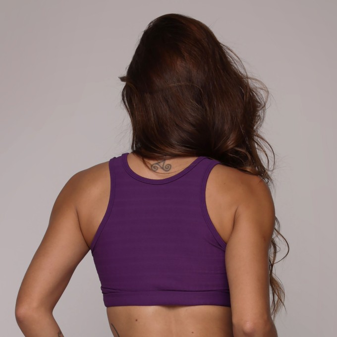 TOP TORINO JACQUARD FLOWERS PURPLE