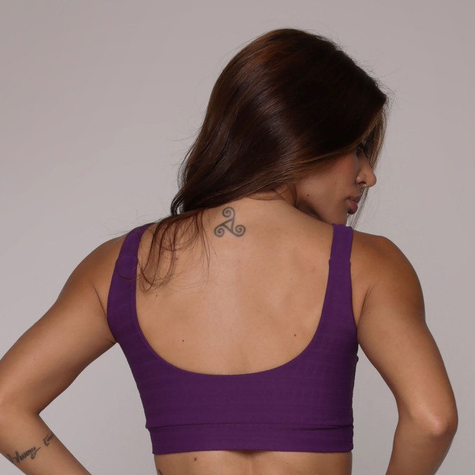 TOP GEÓRGIA JACQUARD FLOWERS PURPLE
