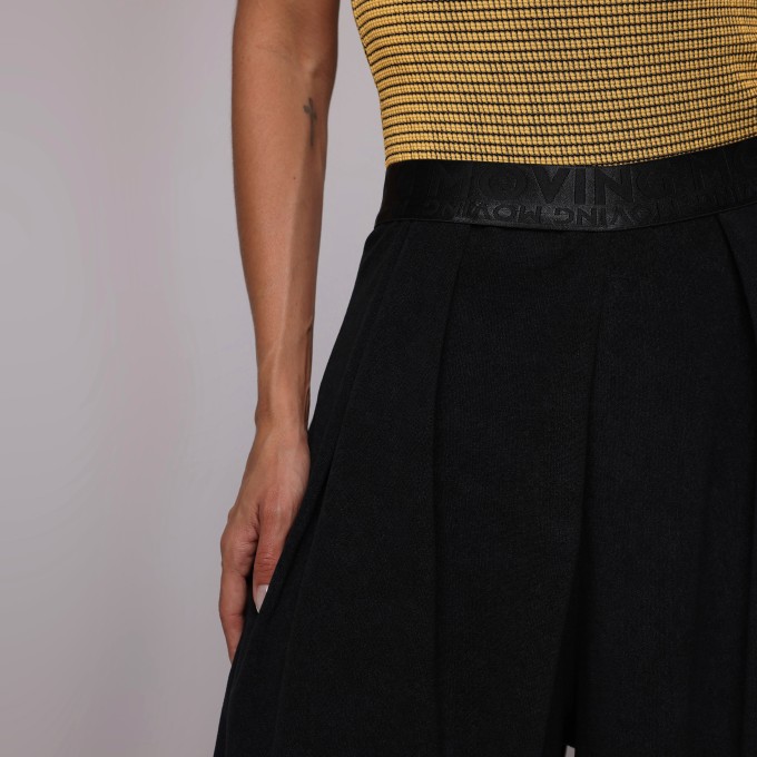 CALÇA PANTALONA AVELUDADA PRETA