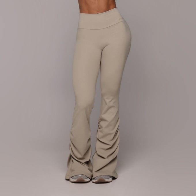 CALÇA FLARE DRAPE CINZA IVORY