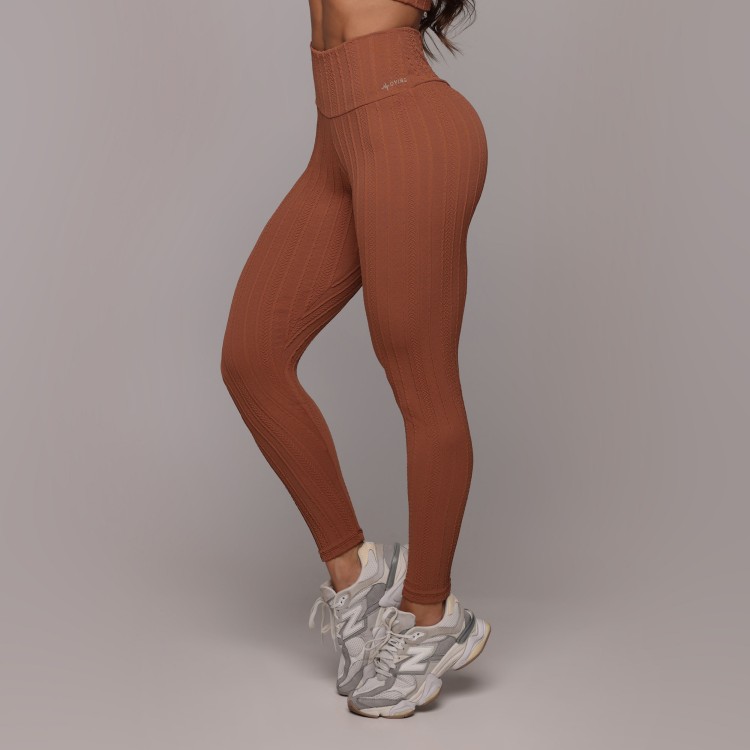 LEGGING HEART JACQUARD BRAID CARVALHO