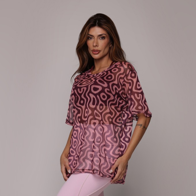 CAMISETA BÁSICA OVERSIZED DE TULE BATÔ EXCLUSIVA