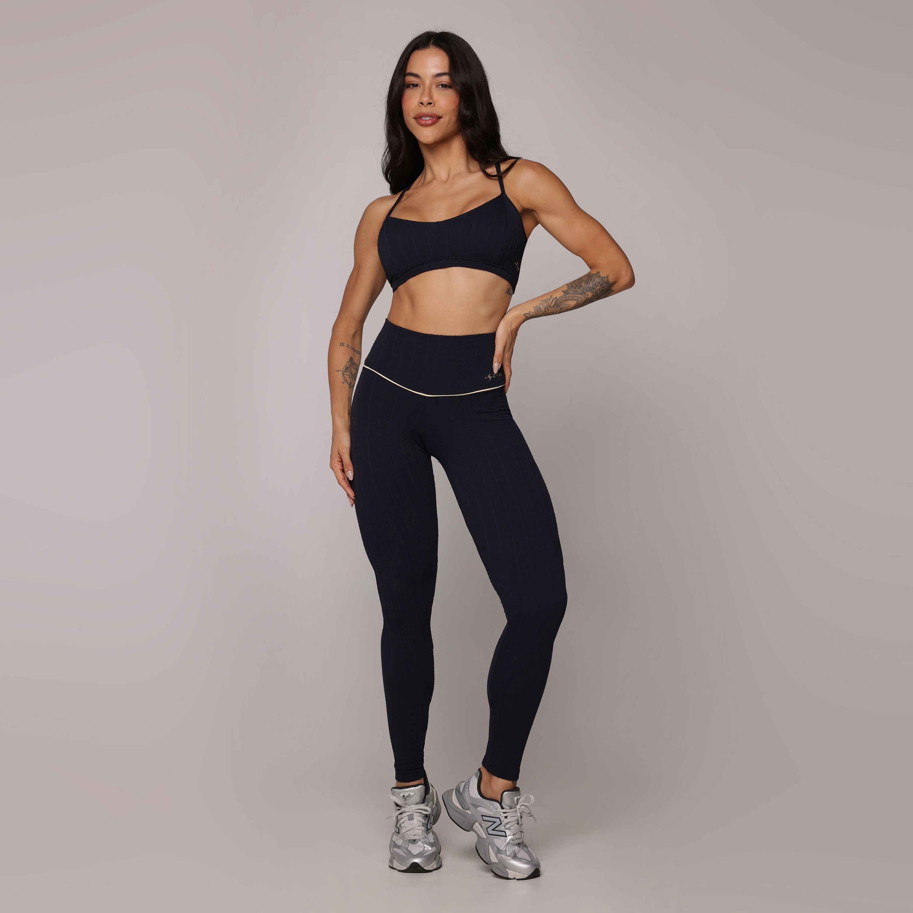 TOP DETROIT JACQUARD BRAID PRETO - Moving Fitness Wear
