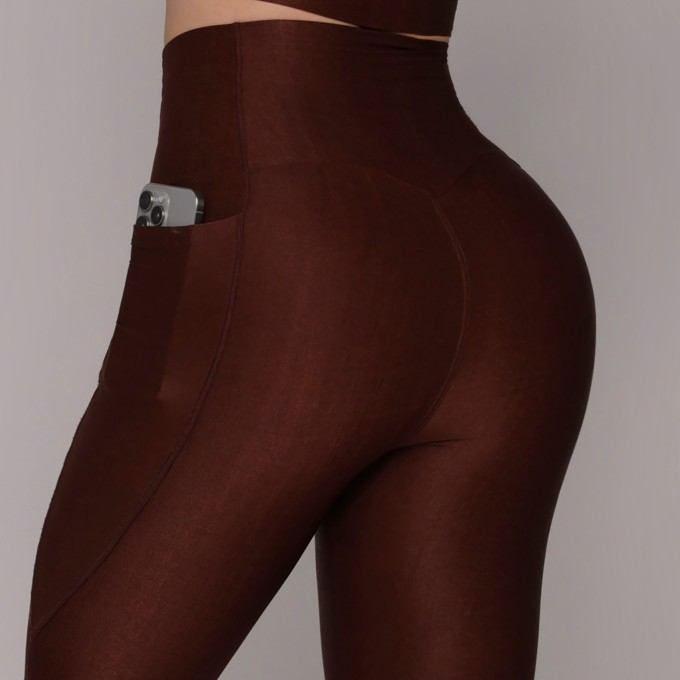 LEGGING ZURIQUE GLOSSY COFFEE