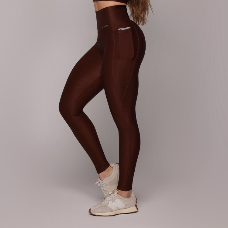 LEGGING ZURIQUE GLOSSY COFFEE