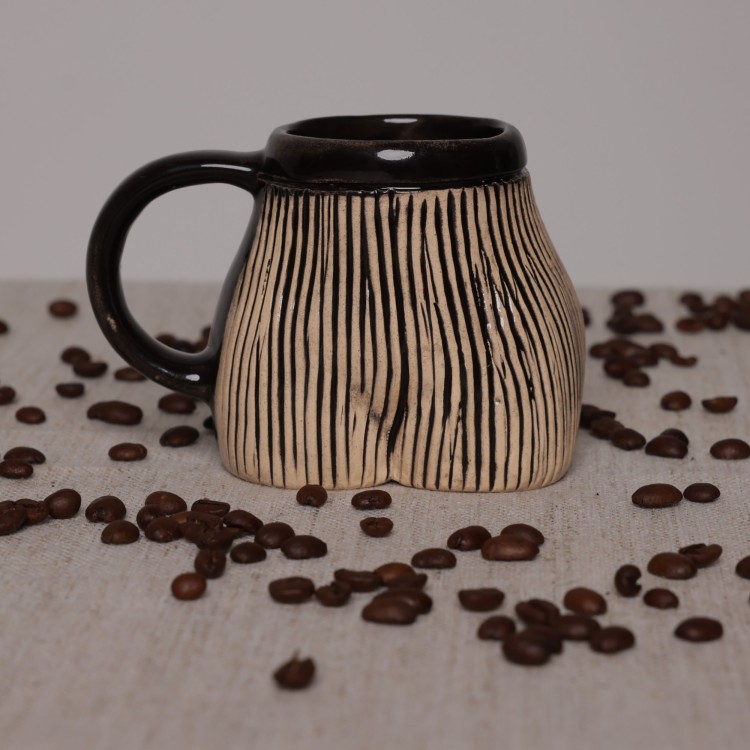 CANECA PUMP LISTRADA CERÂMICA