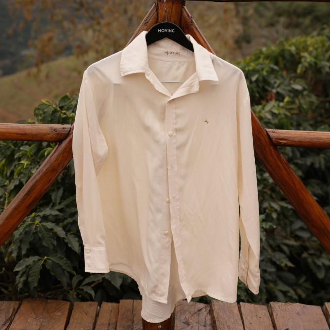CAMISA MANGA LONGA OVERSIZED VISCOLINHO OFF WHITE